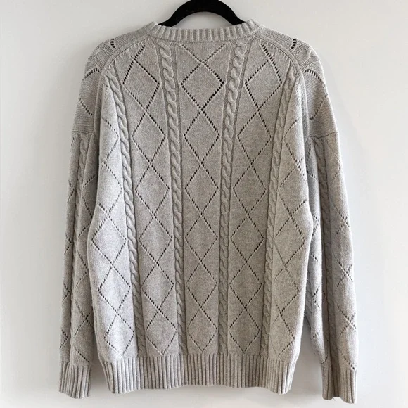 Sunday Best Pointelle Cable knit Wool Sweater - Picture 9 of 12